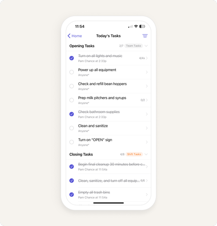 Track real-time activities
