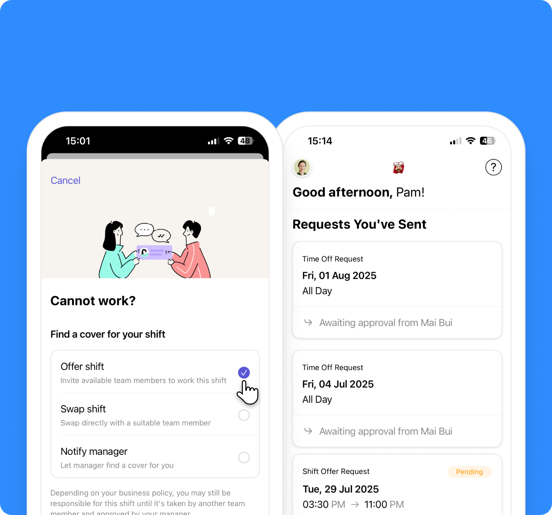 Scheduling software section