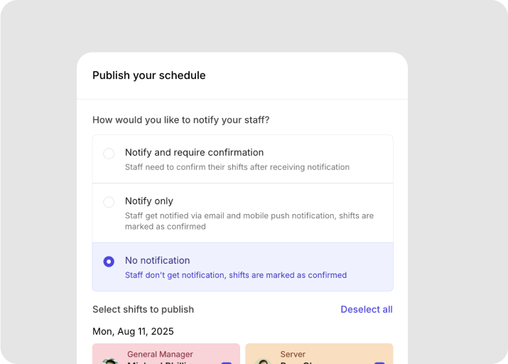 Distribute schedules image