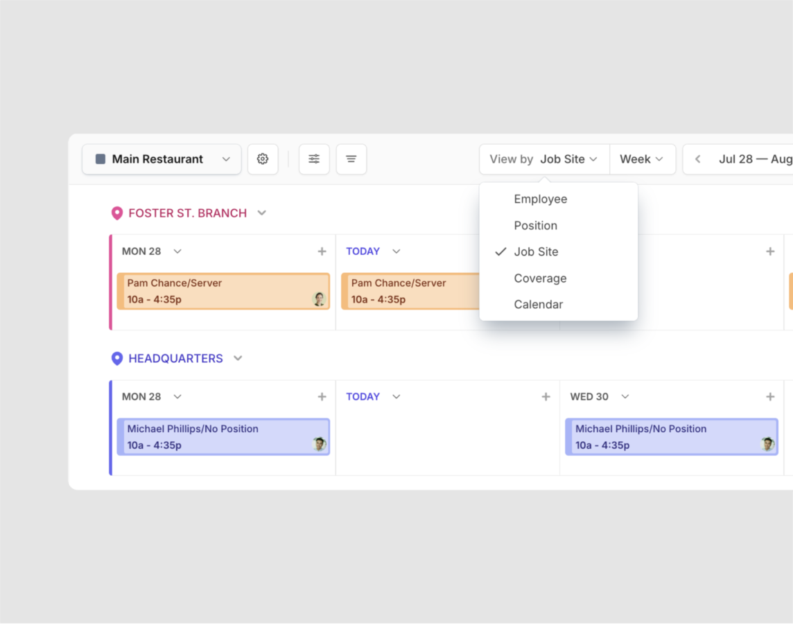 View employee schedules your way